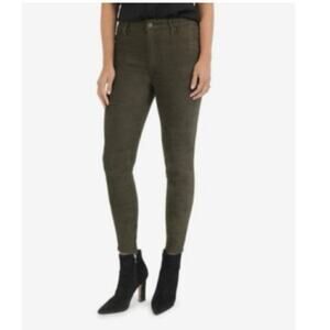 KUT From the Kloth Connie High Rise Ankle Skinny Pants Sz 6 Faux Suede Brown